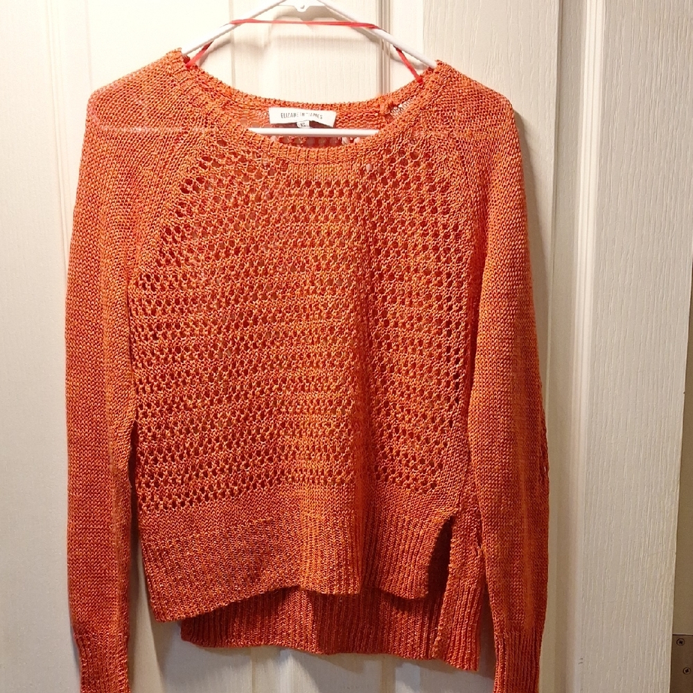 Elizabeth and James Women's Orange Cutout Sweater XS